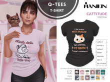 Cat Themed T Shirt Cattitude Fatpack by Manikin, Funny Cat Meme Tee Pack, Cat Lover Shirts for LaraX Legacy Reborn