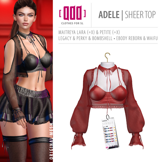 [ADD] Adele Sheer Top - Red