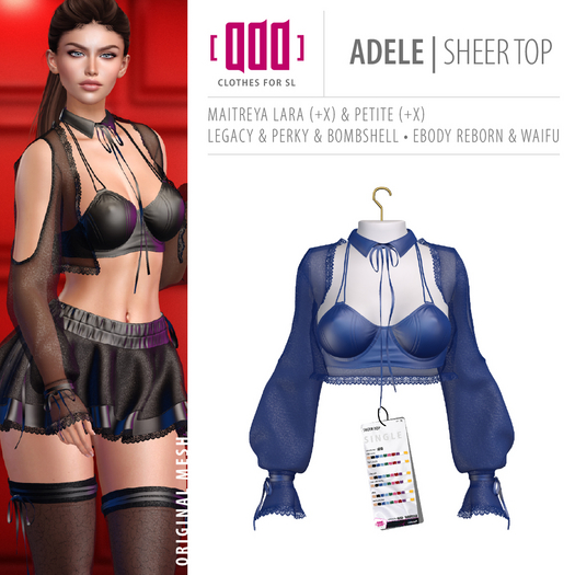 [ADD] Adele Sheer Top - Blue