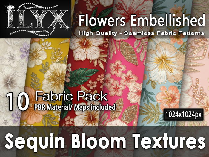 ILYX - Fabric Pattern Tropical Couture Bloom - Seamless