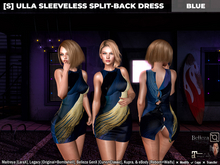 [S] Ulla Sleeveless Split-Back Dress Blue