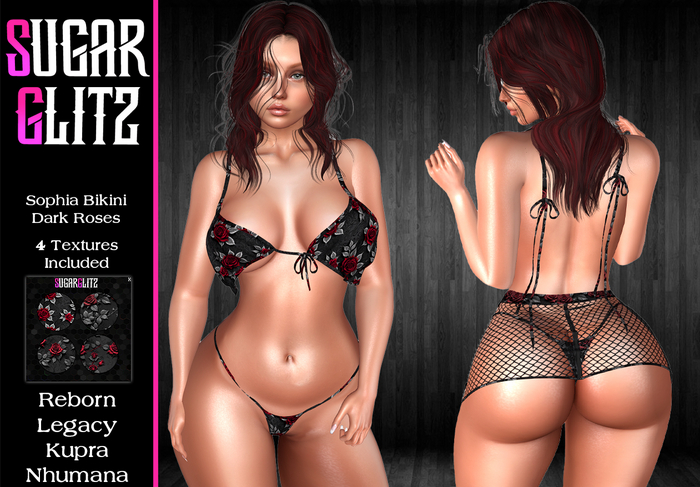 SugarGlitz - Sofia Bikini - Dark Roses