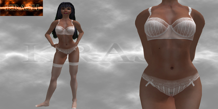 KM-Sexy Lingerie Set - White Boxed
