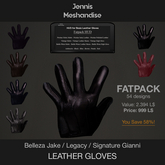 Basic Leather Gloves – Fatpack – 6 Colors / 54 Styles HUD – Belleza Jake / Legacy / Signature Gianni – Copy