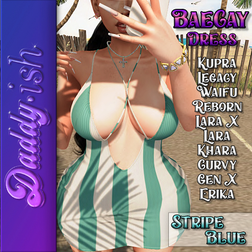 !Daddyish - BaeCay Dress *Stripe Blue*