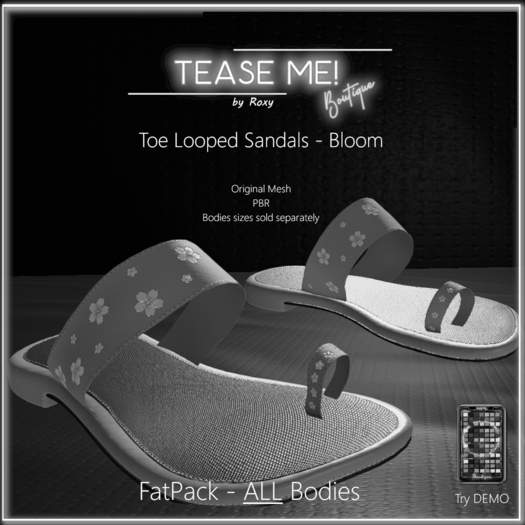 DEMO - TMB - Toe Loop Female Sandals - Bloom - FatPack - Legacy Female, Reborn, LaraX, Nhumana