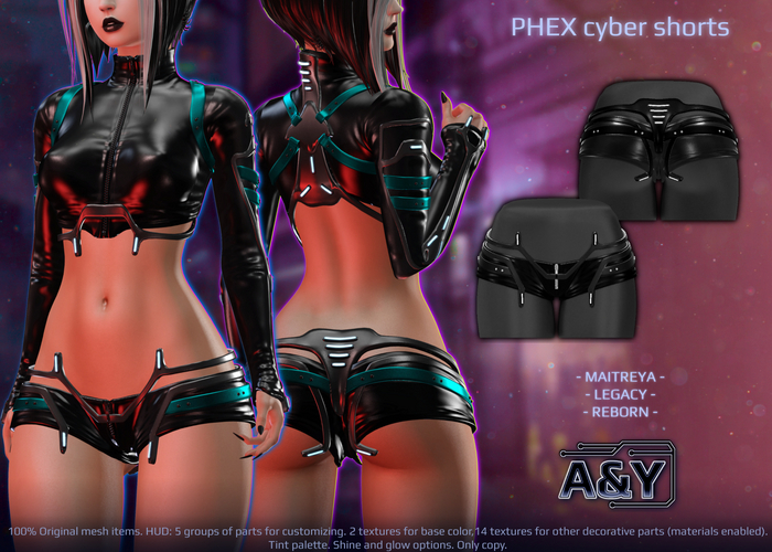 A&Y Phex Cyber Shorts - Black