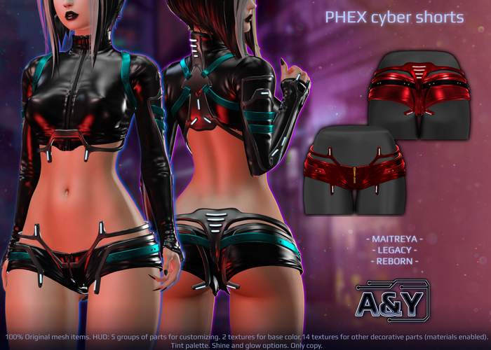 A&Y Phex Cyber Shorts - Red