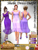 *Goddess* Shelle Dress Outfit Lace 1 Jacquard Purples