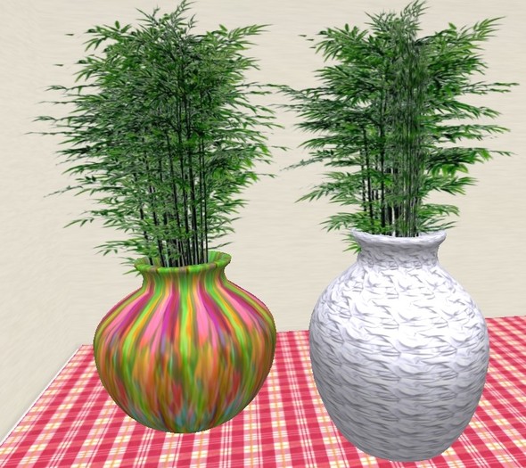 SET DOS JARRONES CON PLANTA VERDE