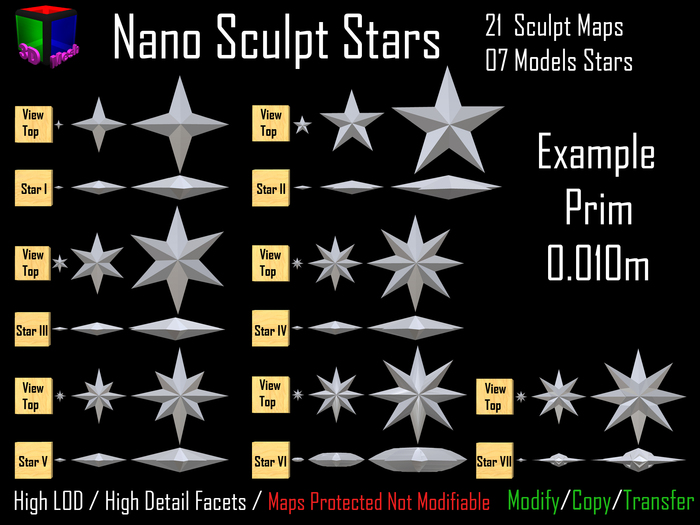 *3DM* Nano Sculpt Stars - 21 Sculpt Maps