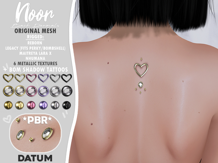 DATUM // NOOR BACK ♡ [ PBR ] | REBORN / LEGACY / LARAX / NHUMANA RIGGED ♡