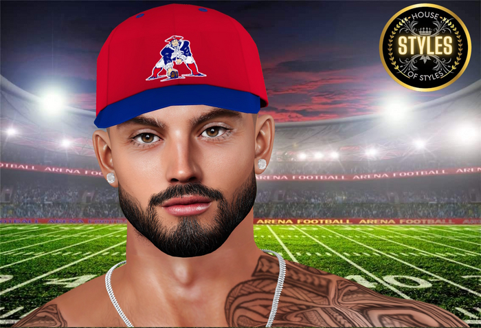 New England Patriots Throwback Baseball Cap (Red)