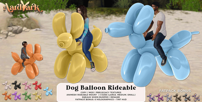 Aardvark : Dog Balloon Rideable - FATPACK 