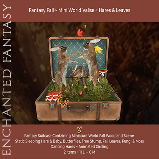 Fantasy Fall ~ Mini World Valise ~ Hares & Leaves