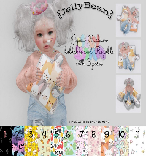 {JellyBean}Doddle Jigsaw Cushion (ADD)