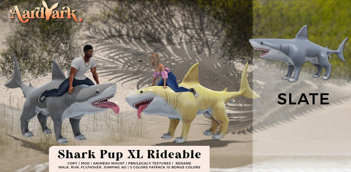 Aardvark : Shark Pup XL Rideable - Slate