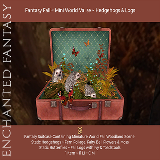 Fantasy Fall ~ Mini World Valise ~ Hedgehogs & Logs