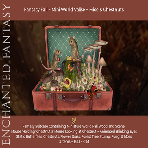 Fantasy Fall ~ Mini World Valise ~ Mice & Chestnuts