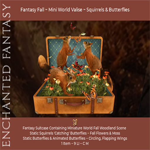 Fantasy Fall ~ Mini World Valise ~ Squirrels & Butterflies