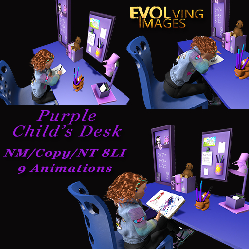 Animated Purple School Desk