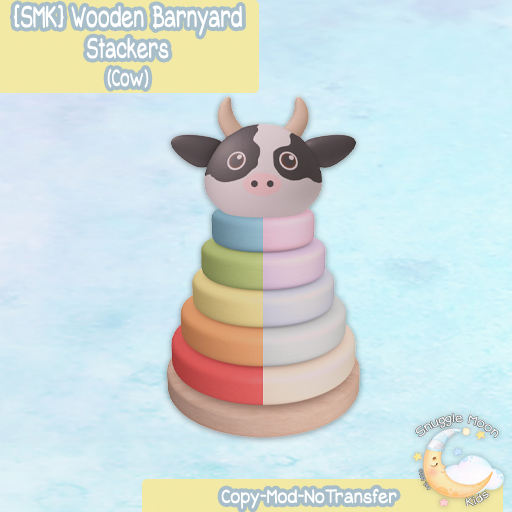 {SMK} Wooden Barnyard Stacker - Cow