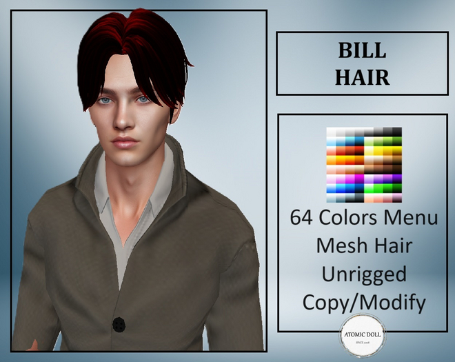 Male hair mesh man hair color menu man hair male mesh hair unrigged modify man mesh male hair