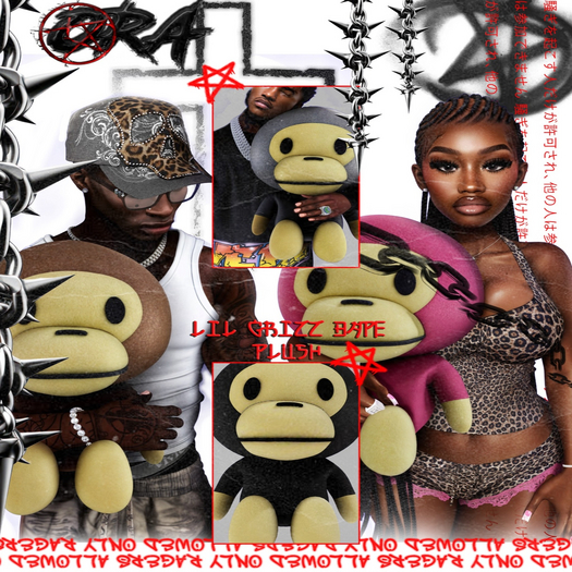 ORA// LILGRIZZ BAPE PLUSHIES FP