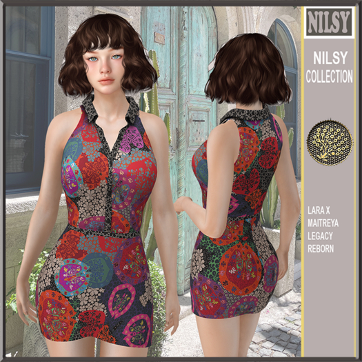 PRINTED BLOUSE &MINI SKIRT