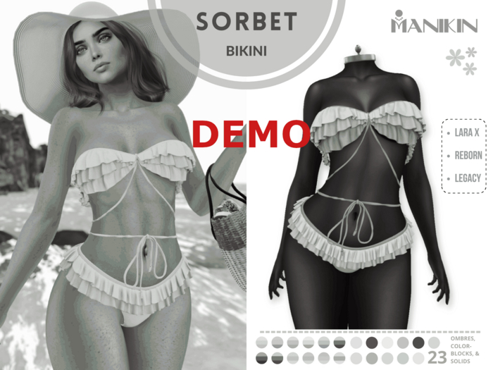 DEMO Ruffle Bikini Fatpack "Sorbet" by Manikin