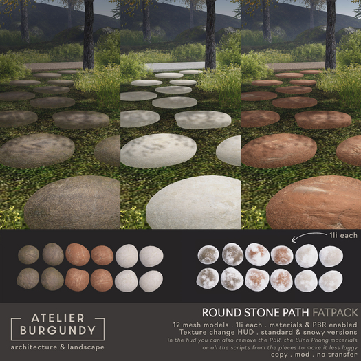 Atelier Burgundy . Round Stone Path FATPACK *ADD*