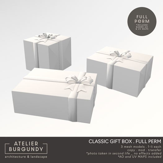Atelier Burgundy . Classic Gift Boxes FULL PERM