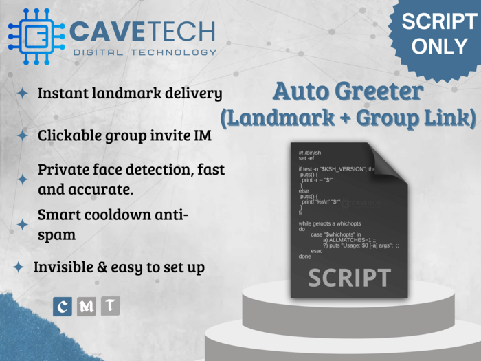Cavetech - Auto Greeter (Landmark + Group Link)