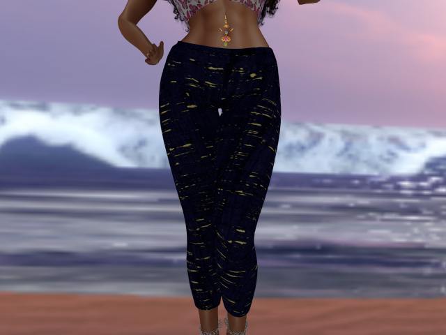 KOKO'S CLOSET DARK BLUE SPECKLED PANTS