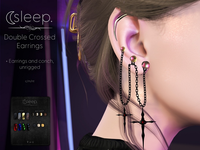 sleep. Double Crossed Earrings