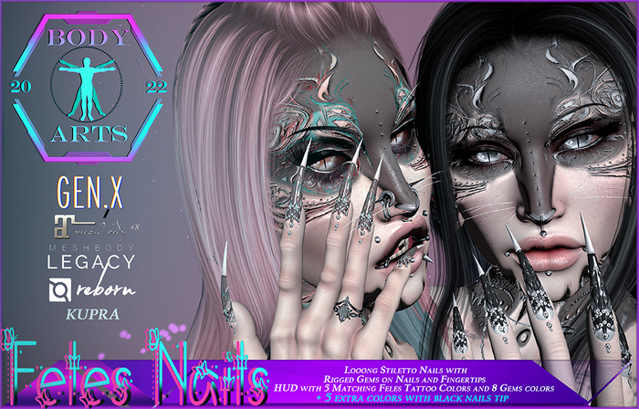 BodyArts - Feles Stiletto Gem Nails