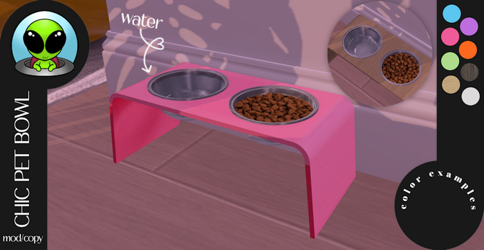 Gnarly. - Chic Pet Bowl Set - WATER - Pink