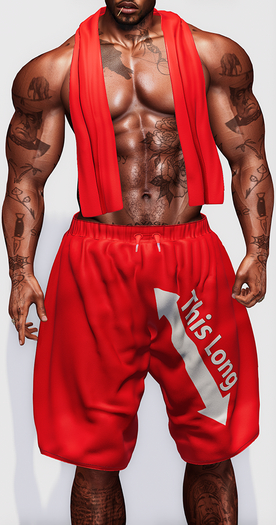 LEGACY RICHEY SHORTS + TOWEL - RED