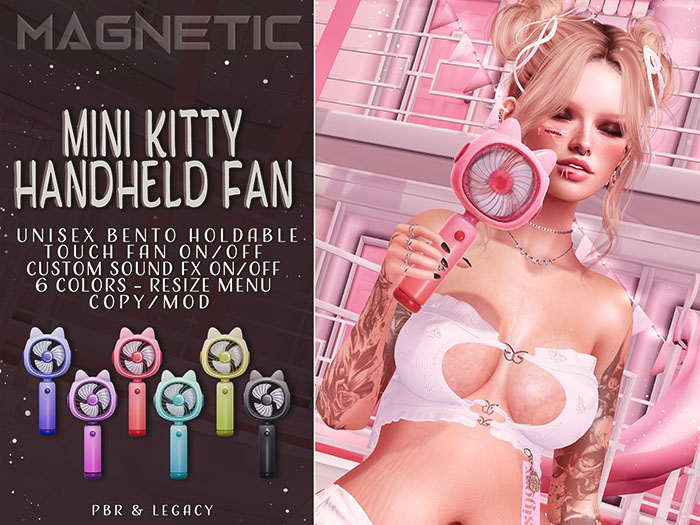 Magnetic - Mini Kitty Handheld Fan *updated*