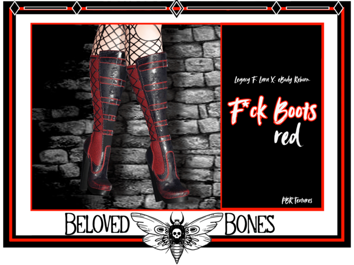 [Beloved Bones] F*ck Boots - Red