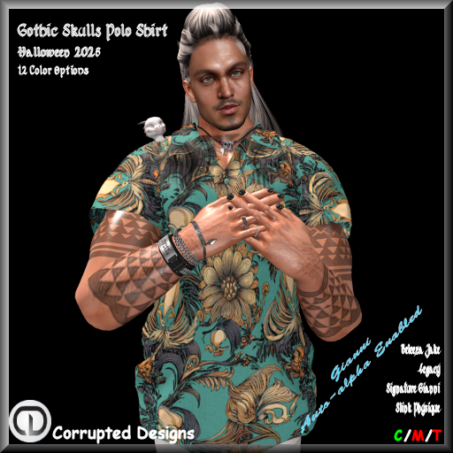 Gothic Skulls Polo Shirt