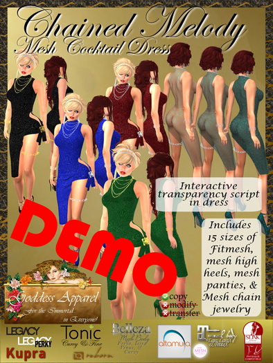 *GA* Chained Melody Cocktail Outfit DEMOS