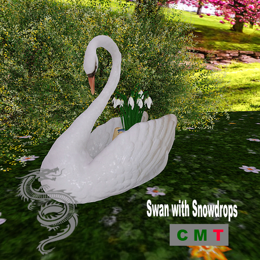 Swan with Snowdrops