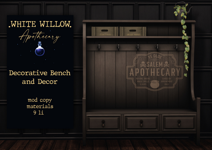 White Willow. Apothecary Bench ADD