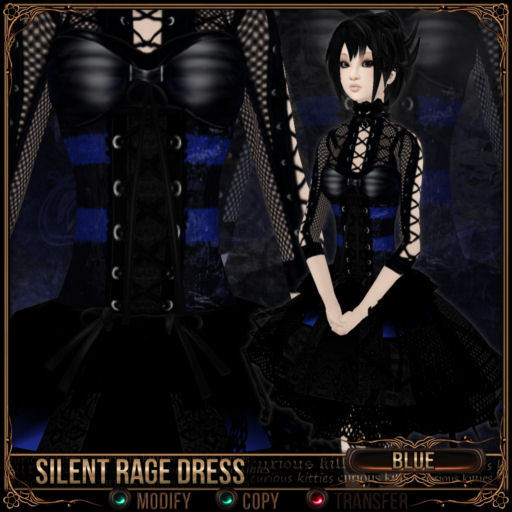 =^.^= Curious Kitties - Silent Rage Dress - Blue