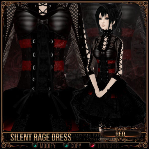 =^.^= Curious Kitties - Silent Rage Dress - Red