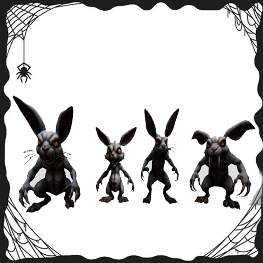 Evil Bunny Set ,evil rabbits,bunny,bunnies,rabbits,Scary rabbit,