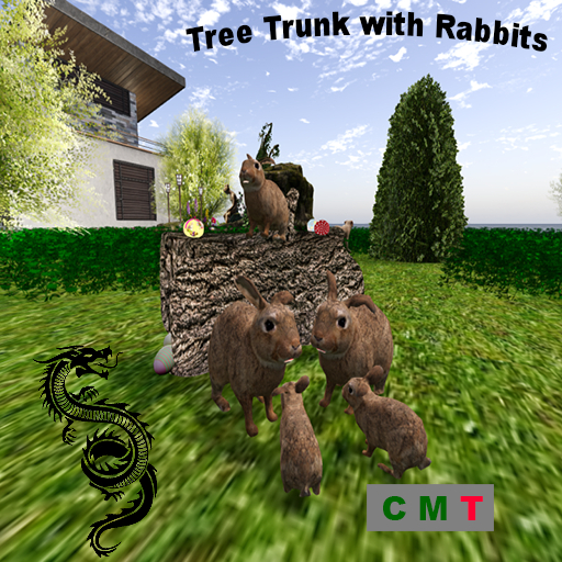Tree Trunk with Rabbits