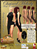 *GA* Chained Melody Cocktail Outfit Sparkle Black Silver