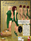 *GA* Chained Melody Cocktail Outfit Sparkle Hunter Green Silver